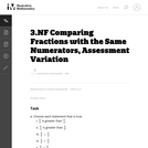 3.NF Comparing Fractions with the Same Numerators, Assessment Variation