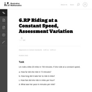 6.RP Riding at a Constant Speed, Assessment Variation