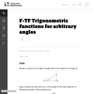 F-TF Trigonometric functions for arbitrary angles