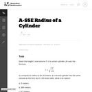 A-SSE Radius of a Cylinder