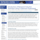 Introduction of Backward Induction Technique Using a Classroom Experiment