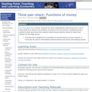 Think-pair-share: Functions of money