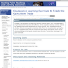 Cooperative Learning Exercises to Teach the Gains from Trade