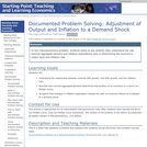 Documented Problem Solving: Adjustment of Output and Inflation to a Demand Shock