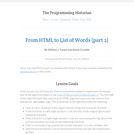 The Programming Historian 2: From HTML to List of Words (part 2)