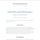 The Programming Historian 2: From HTML to List of Words (part 1)