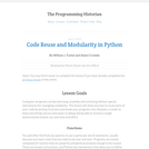 The Programming Historian 2: Code Reuse and Modularity
