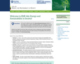 Energy and Sustainability in Society