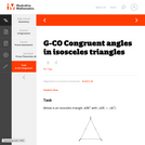 G-CO Congruent angles in isosceles triangles