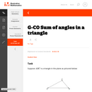 G-CO Sum of angles in a triangle