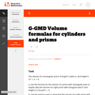 G-GMD Volume formulas for cylinders and prisms