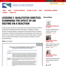 Lessons 1: Qualitative Kinetics: Examining the effect of an enzyme on a reaction
