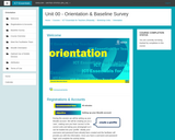Orientation & Baseline Survey
