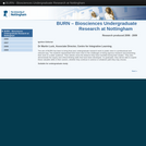 BURN - Biosciences Undergraduate Research at Nottingham