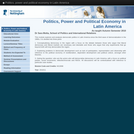 Politics, power and political economy in Latin America