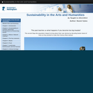 Sustainability in the arts and humanities