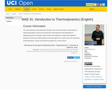 MAE 91: Introduction to Thermodynamics (English)