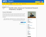 PubHlth 194A: Clinical and Translational Research Preparatory I (English)