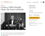 Lesson 1: FDR's Fireside Chats: The Power of Words
