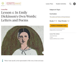 Lesson 1: In Emily Dickinson's Own Words: Letters and Poems