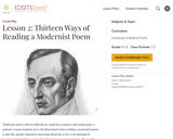 Lesson 2: Thirteen Ways of Reading a Modernist Poem