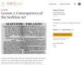 Lesson 5: Consequences of the Sedition Act