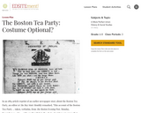 The Boston Tea Party: Costume Optional?