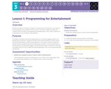 CS Discoveries 2019-2020: Interactive Animations and Games Lesson 3.1: Programming for Entertainment