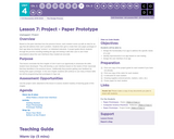 CS Discoveries 2019-2020: The Design Process Lesson 4.7: Project - Paper Prototype