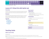 CS Fundamentals 8.27: Virtual Pet with Sprite Lab