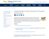 Capital Markets Online Course for Teachers and Students