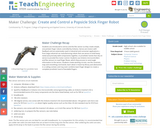 Create and Control a Popsicle Stick Finger Robot
