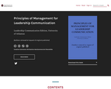 Principles of Management for Leadership Communication