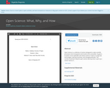 Open Science: What, Why, and How