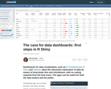 A Case For Data Dashboards: First Steps with R Shiny