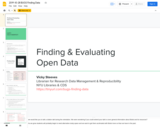 Finding & Evaluating Open Data