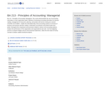 BA 213 - Principles of Accounting: Managerial