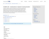 COMM 100 - Introduction to Speech Communication