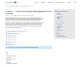 MTH 241 - Calculus for Biological/Management/Social Sciences