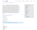 EC 201 - Introduction to Microeconomics