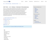 HST 201 - US History: Colonial & Revolutionary
