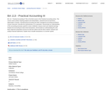 BA 113 - Practical Accounting III