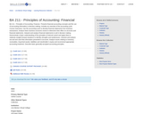 BA 211 - Principles of Accounting: Financial