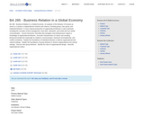 BA 285 - Business Relation in a Global Economy