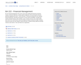 BA 222 - Financial Management