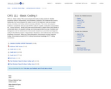 CRS 111 - Basic Coding 1