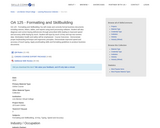 OA 125 - Formatting and Skillbuilding