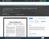 Transparency of CHI Research Artifacts: Results of a Self-Reported Survey