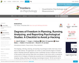 Degrees of Freedom in Planning, Running, Analyzing, and Reporting Psychological Studies: A Checklist to Avoid p-Hacking
