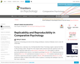 Replicability and Reproducibility in Comparative Psychology